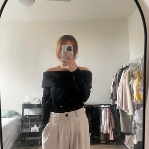 COS black off shoulder long sleeve